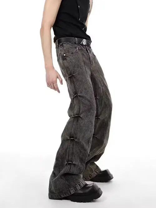 VIBE Vintage washed distressed micro-flared high-waisted jeans Size US 30 / EU 46 - 8 Thumbnail