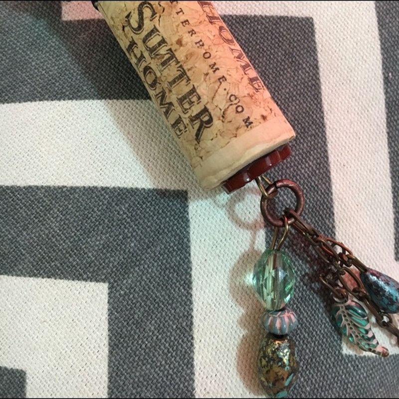Handmade Sutter Home Cork Wine Beaded Necklace Hand Made Size ONE SIZE - 2 Thumbnail