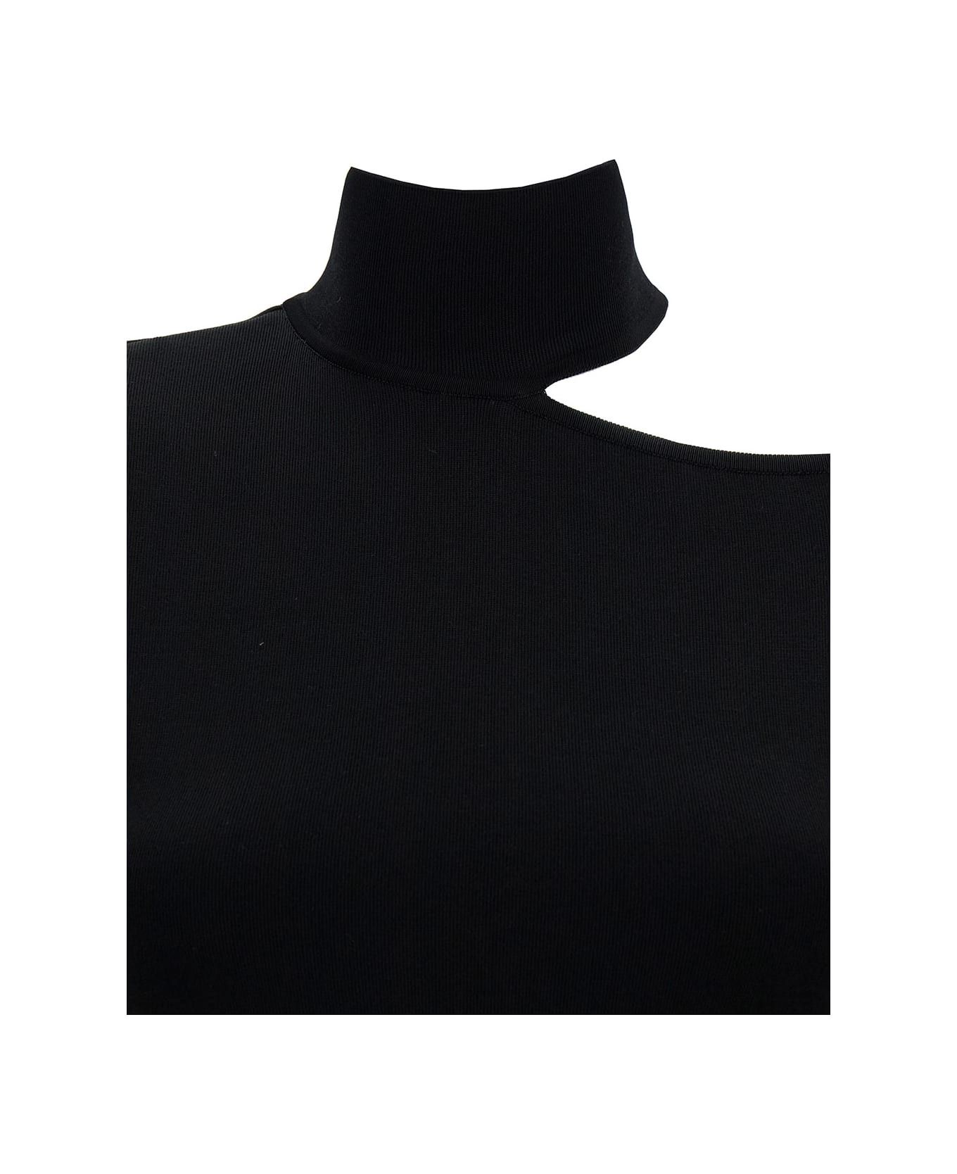 Salvatore Ferragamo o1y0326 Midi Dress in Black Size XS / US 0-2 / IT 36-38 - 2 Thumbnail