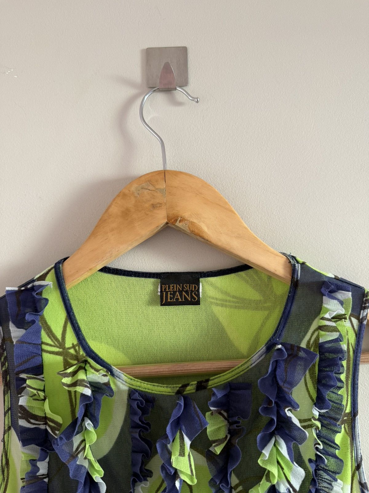 plein sud Plein Sud Jeans Mesh Ruffle Top Size S / US 4 / IT 40 - 2 Thumbnail