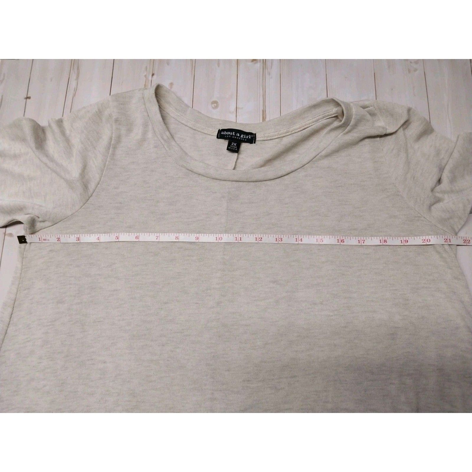Other About A Girl Plus Women 2X Marled Cream Tunic Top 3/4 sleeve Size XXL / US 16-18 / IT 52-54 - 7 Thumbnail
