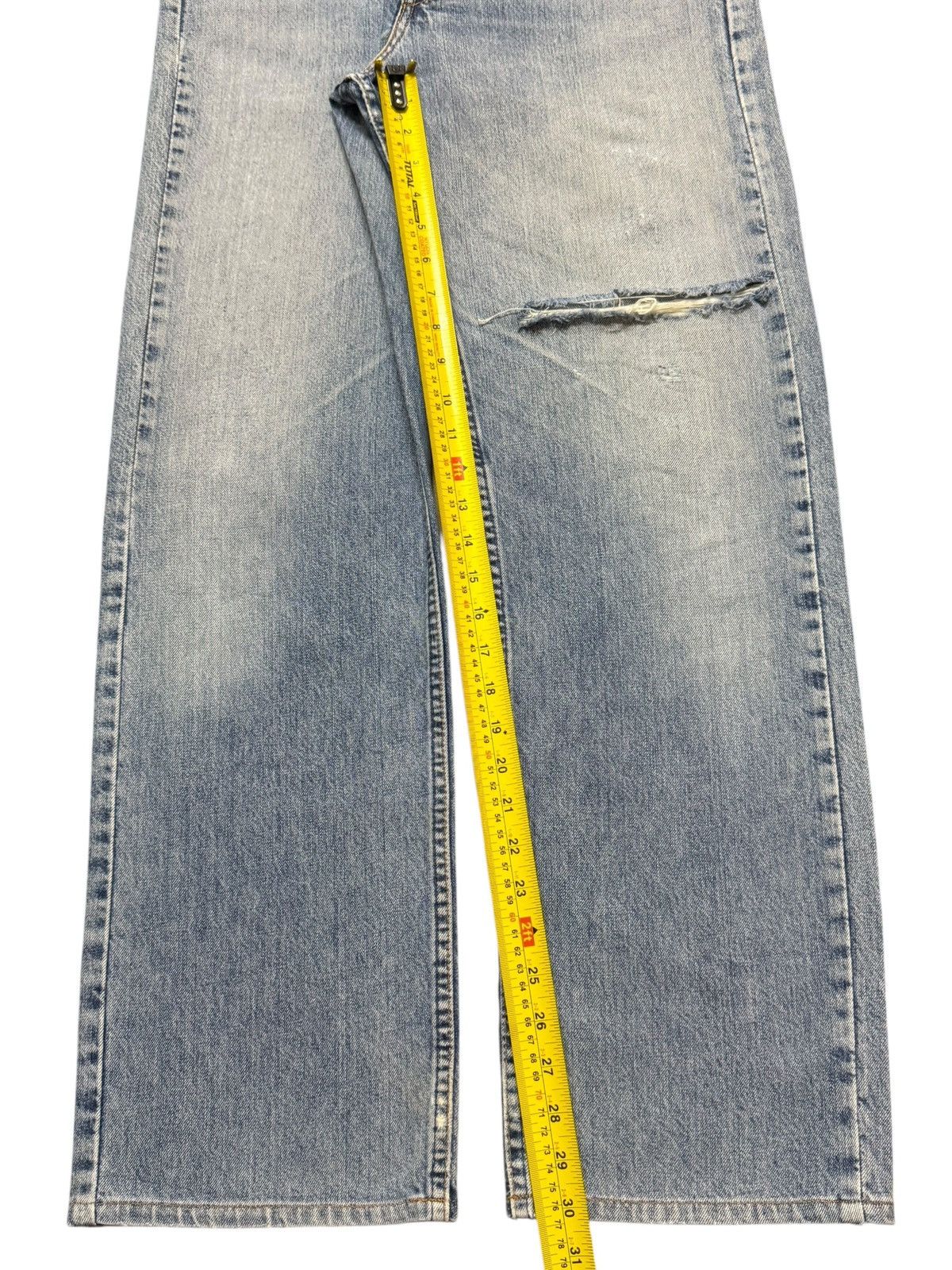 Levi's Vtg 80s Levis 519 Blue Faded Wash Distressed Straight Loose Size US 33 - 11 Thumbnail