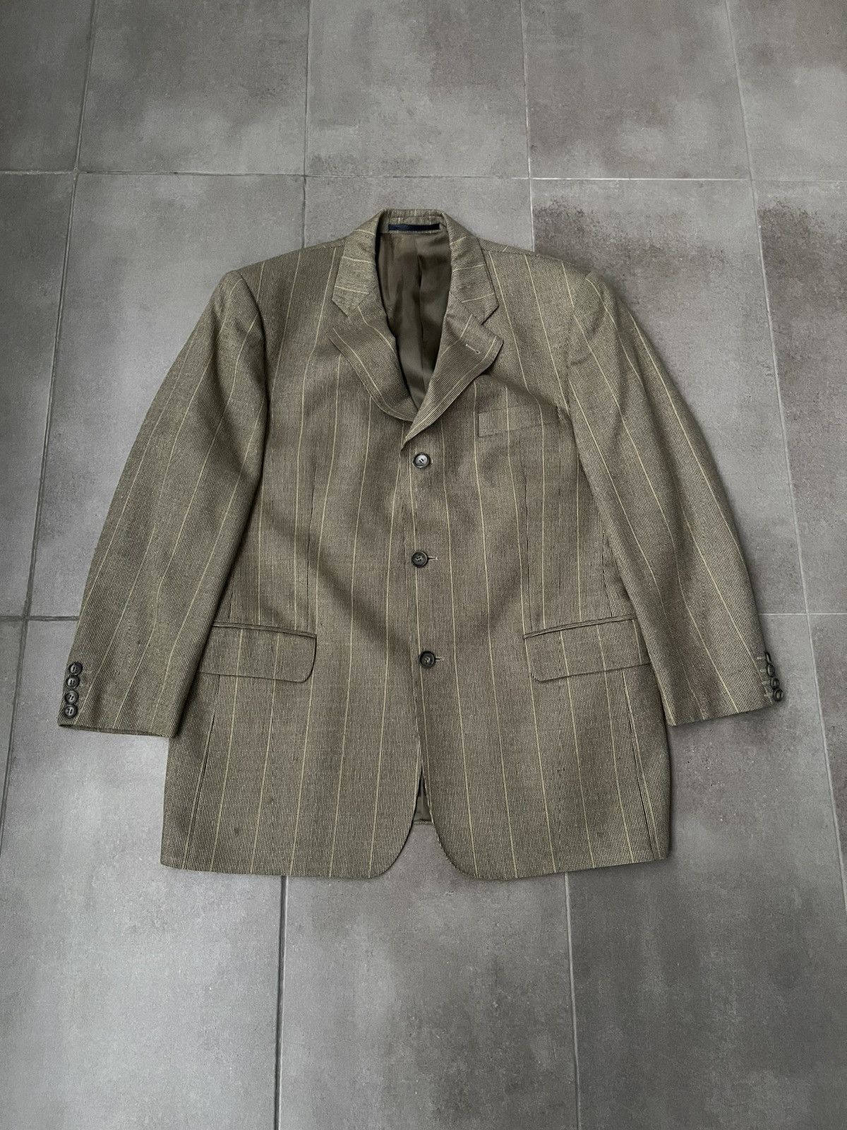 Burberry Vintage Burberry Striped Grey Brown Wool Blazer Size US M / EU 48-50 / 2 - 1 Thumbnail