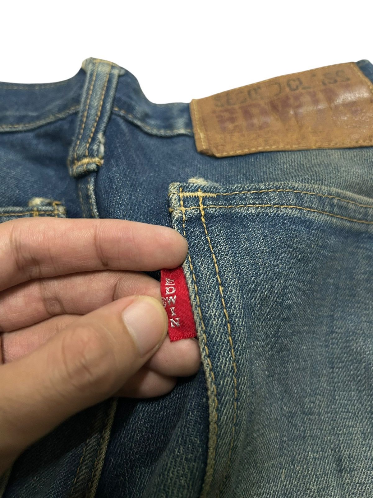 Japanese Brand × Kapital × Vintage Flare Edwin Vintage Made Usa distressed Denim Rare Design ☠️☠️ Size US 27 - 6 Thumbnail