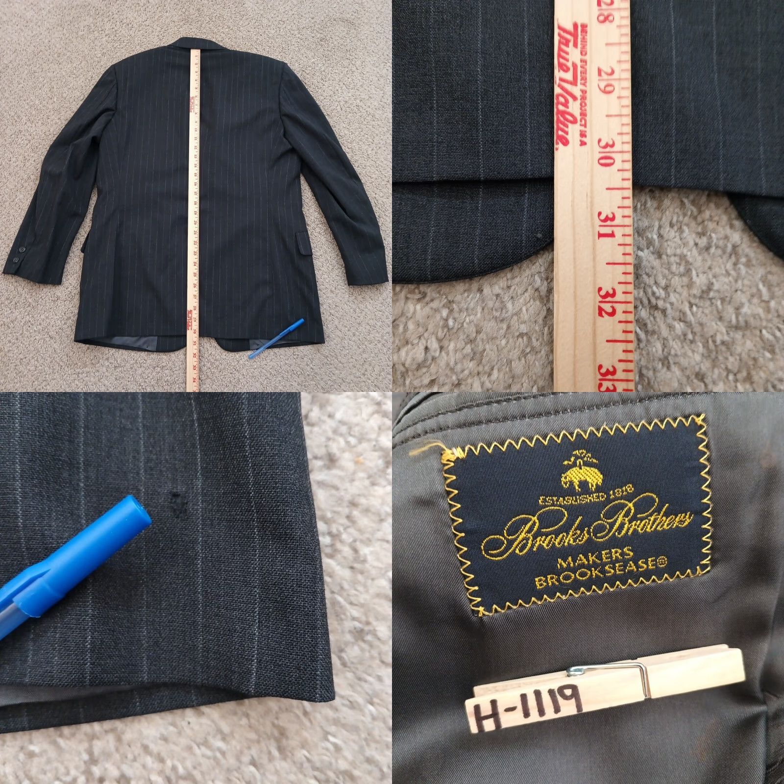 Brooks Brothers Brooks Brothers Blazer Mens 41 Wool Gray Striped Single-Breasted Two-Button Notch Lapel 2 Piece Regular Sold as is Size 42R - 8 Thumbnail