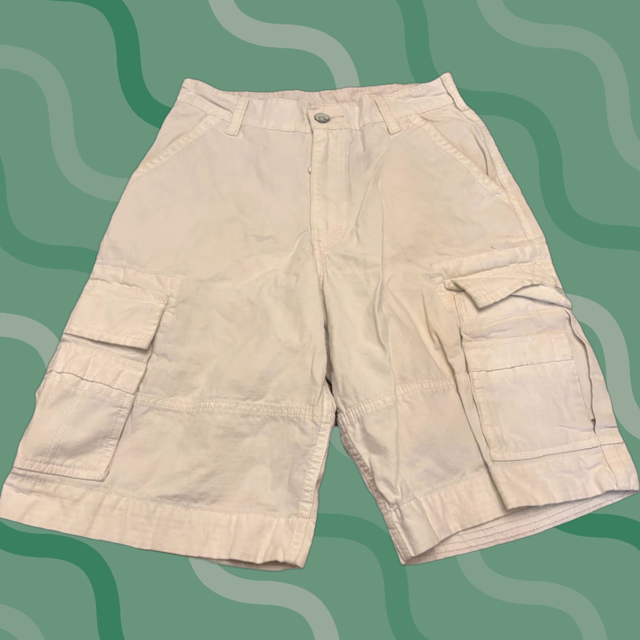 Levi's VINTAGE Levi's Cargo Shorts Mens 30 White Cotton Canvas 11in Inseam Relaxed Pockets Grunge Casual Summer 90s Y2K Baggy Utility Sc Size US 30 / EU 46 - 1 Thumbnail