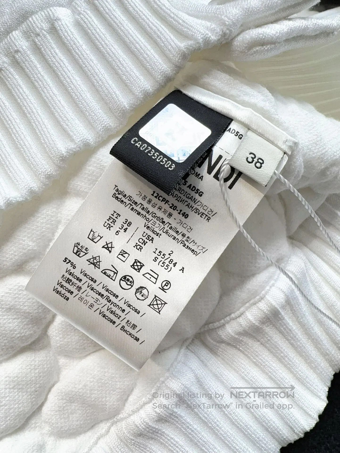 Fendi Fendi White Quilted Patterned Jacket. Size US M / EU 48-50 / 2 - 5 Thumbnail