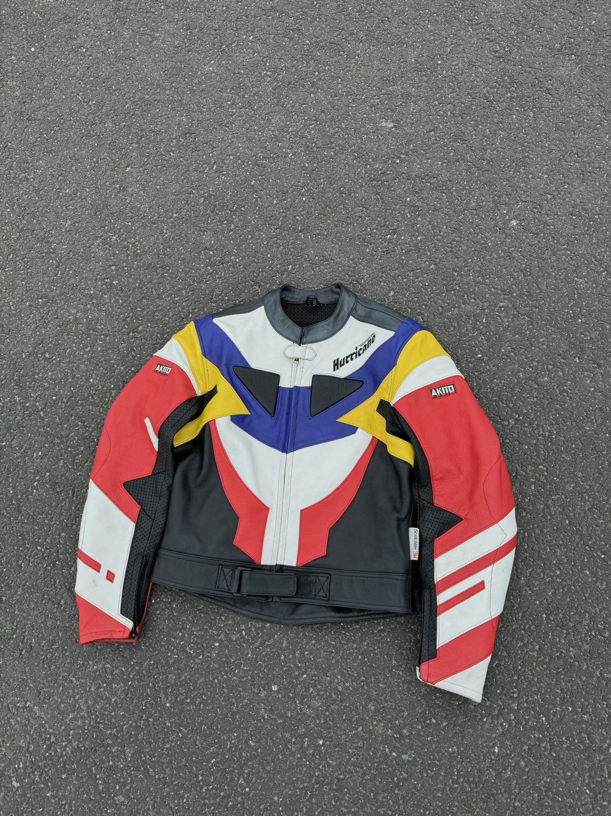 image of Vintage Akito Hurricane Racing Leather Jacket, Men's (Size Medium)