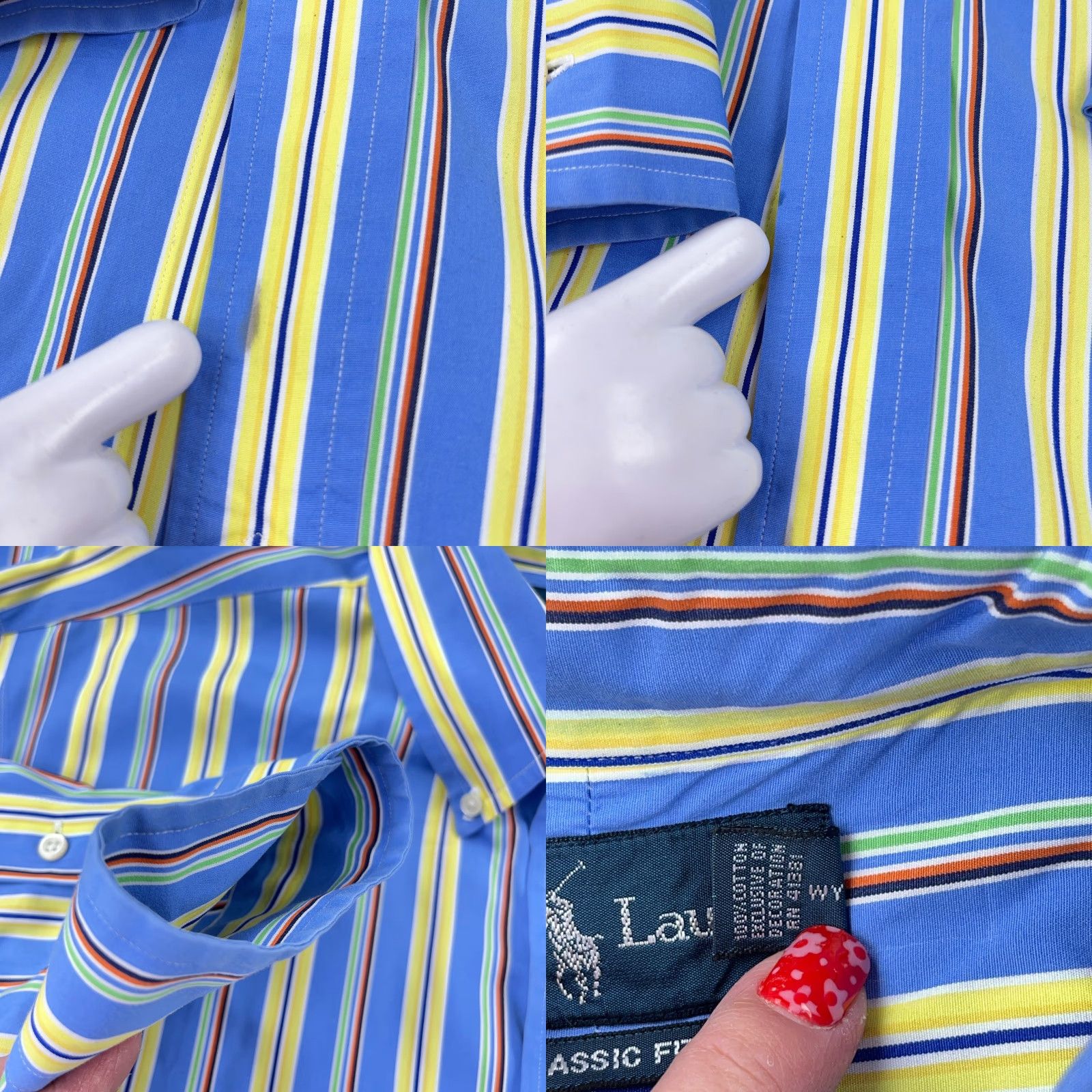 Ralph Lauren Ralph Lauren Shirt Men XL Blue Yellow Button-Up Classic Fit Striped Poplin Size US XL / EU 56 / 4 - 8 Thumbnail