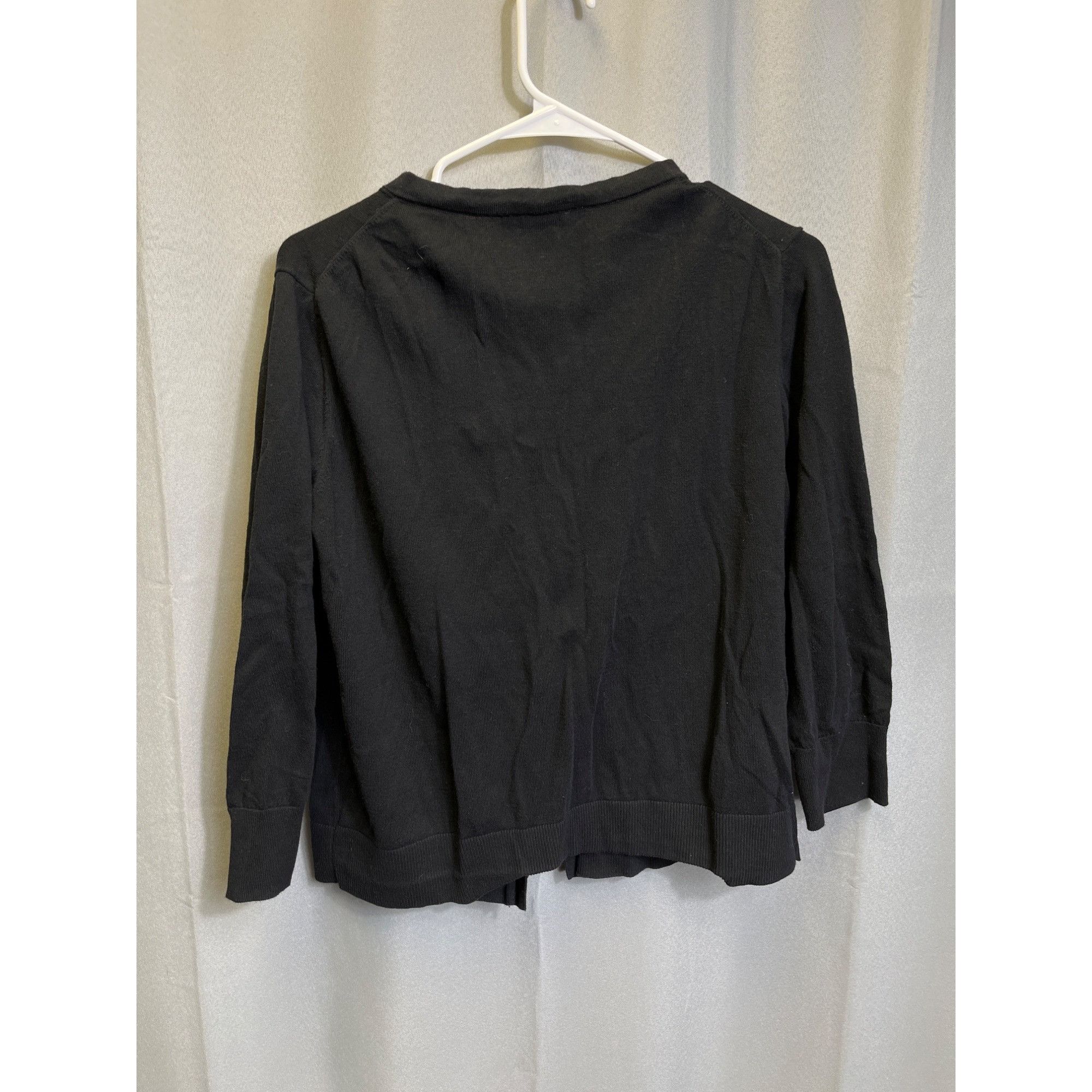 Loft Loft SKU 7698 Womens Black Long sleeve button up Cardigan Si Size L / US 10 / IT 46 - 2 Thumbnail