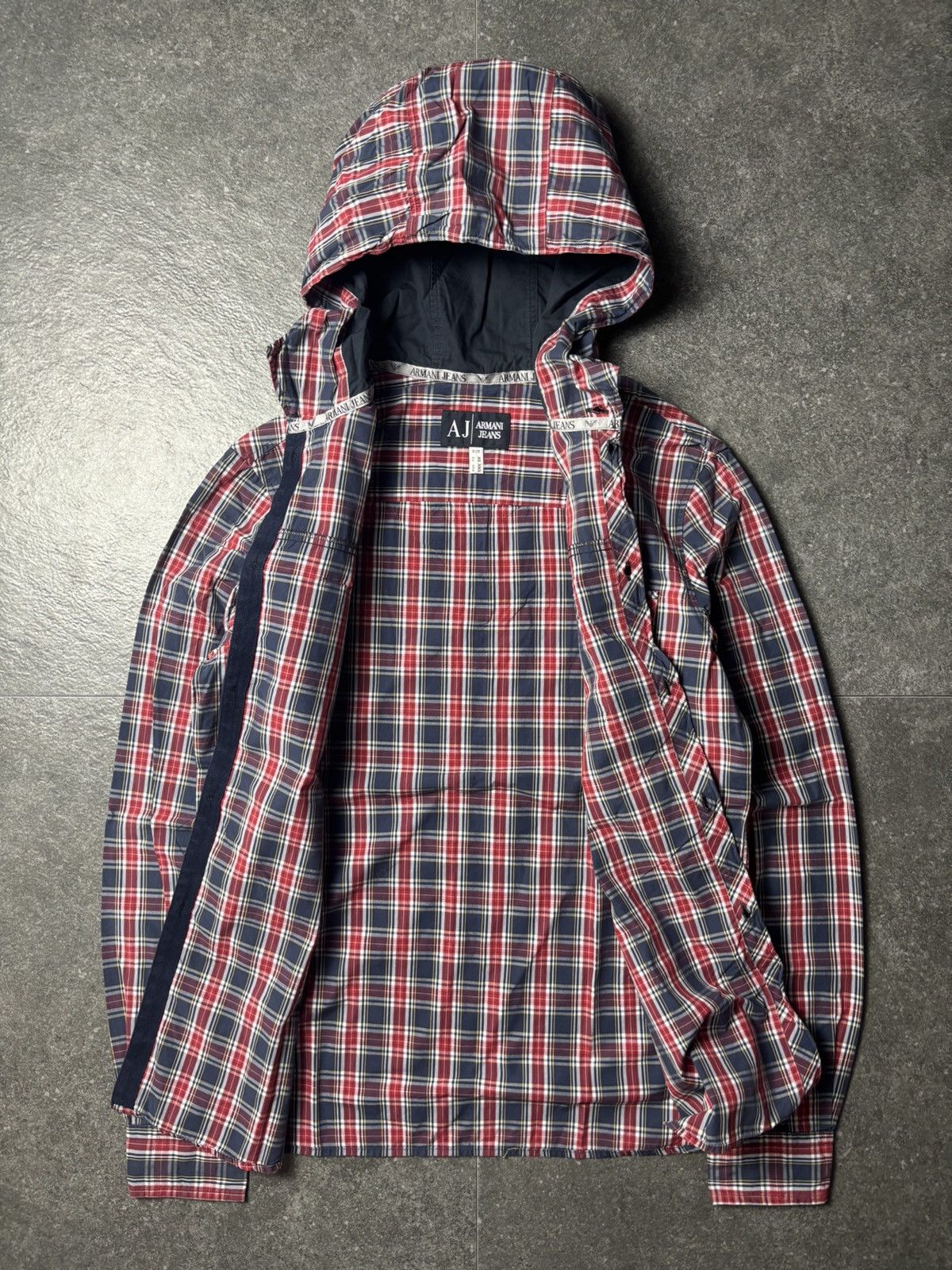 Giorgio Armani 2000s Armani Jeans Plaid Button Up with Hoodie Size US S / EU 44-46 / 1 - 6 Thumbnail