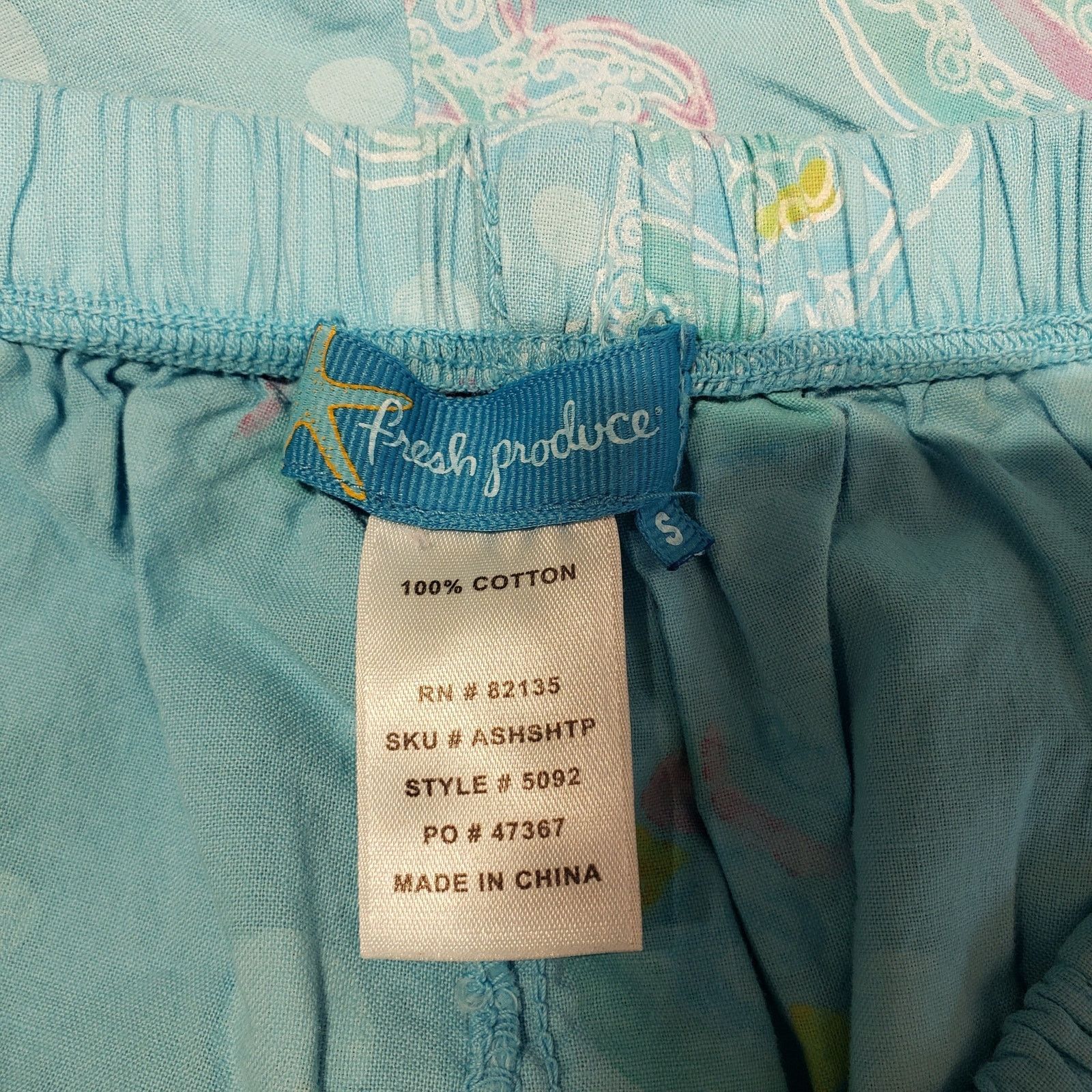 Other Freshly Produce Womens Pj Set Size Small 100% Cotton Sea Tur Size 28" / US 6 / IT 42 - 2 Thumbnail