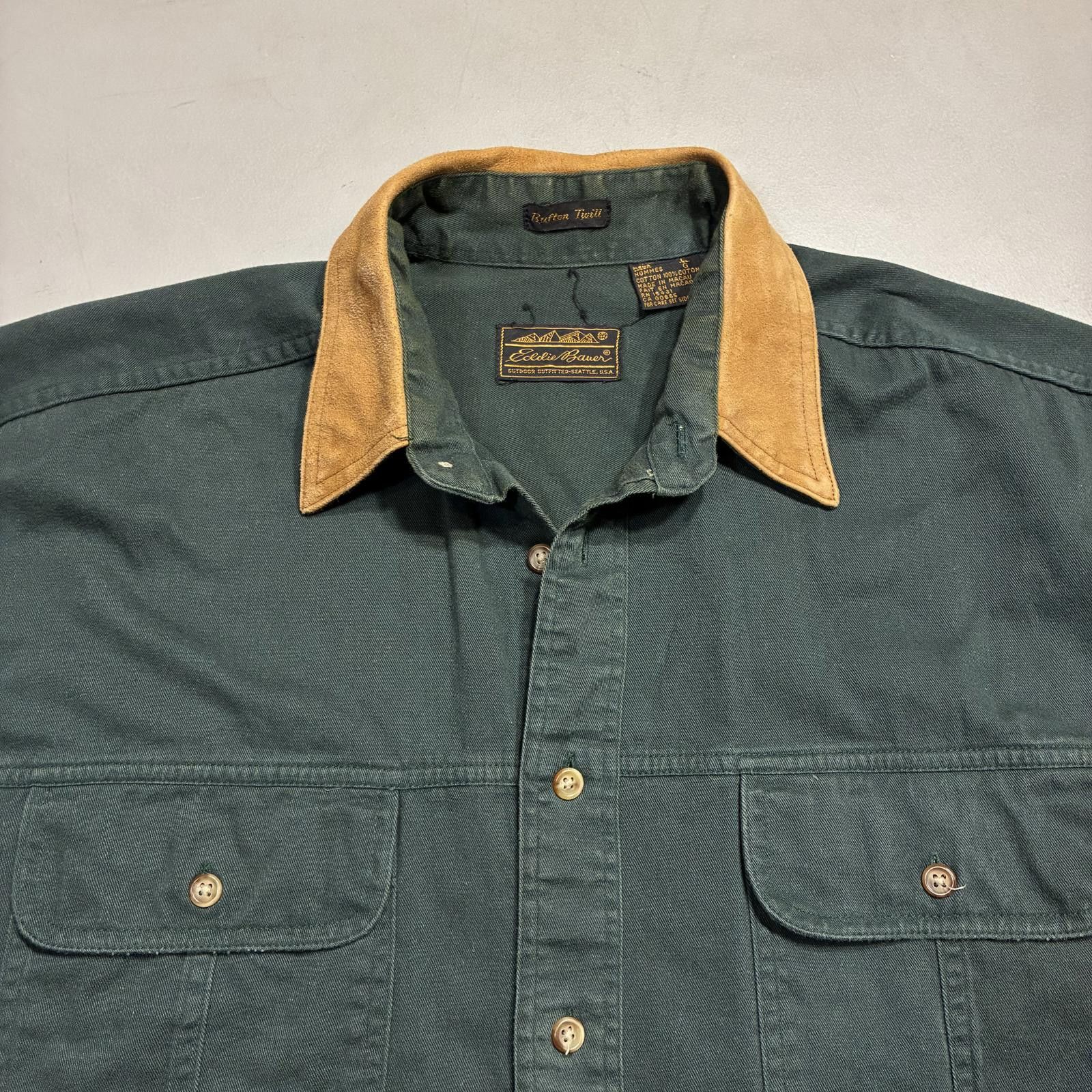 Eddie Bauer Vintage 90s Eddie Bauer Men's Rufton Twill Shirt Sz L Size US L / EU 52-54 / 3 - 2 Thumbnail