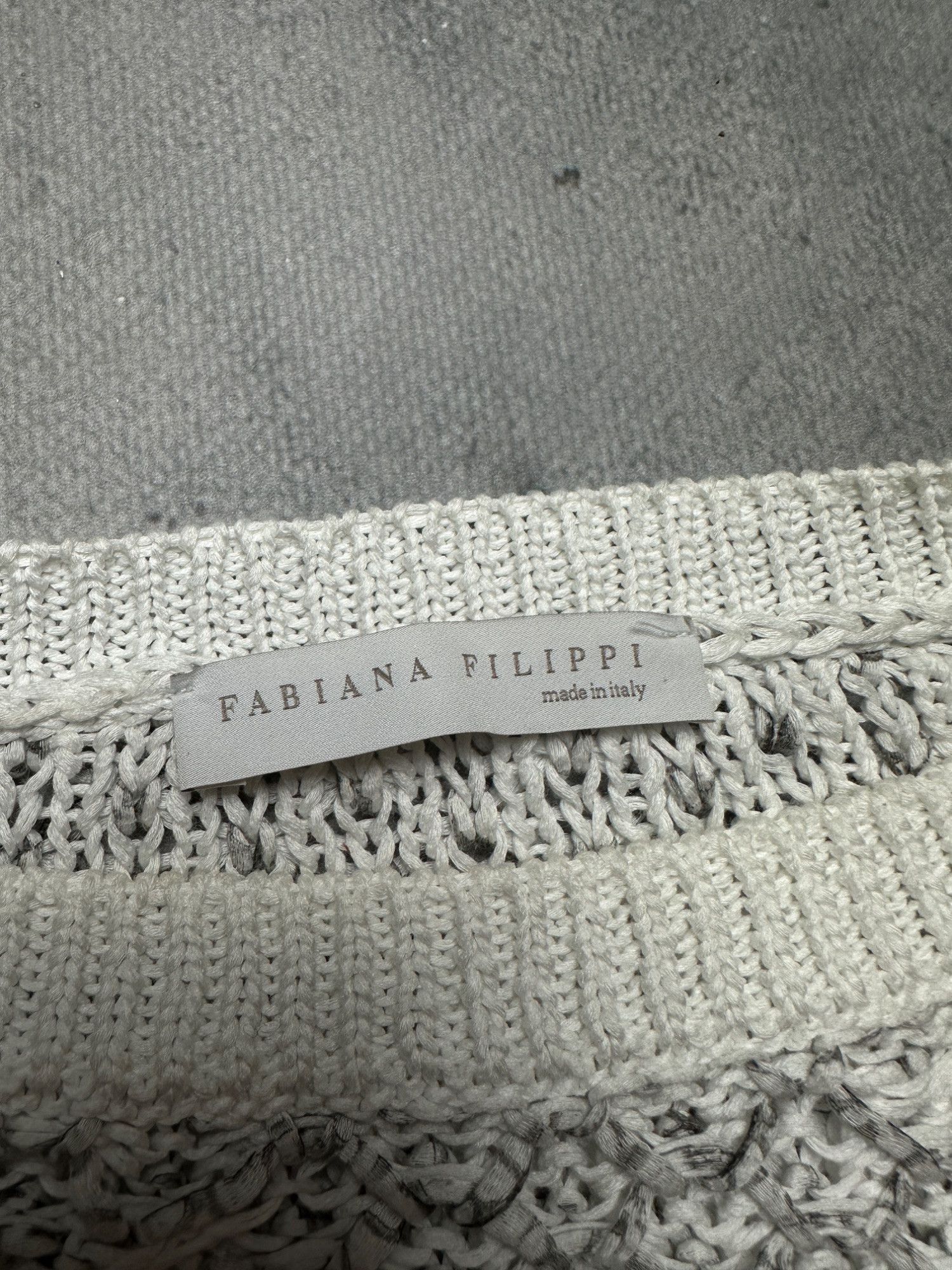 Fabiana Filippi Fabiana Filippi Luxury Ladies Ivory Textured Knit Sweater Size M / US 6-8 / IT 42-44 - 4 Thumbnail