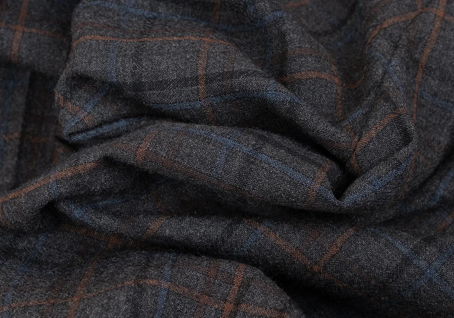 Maison Margiela Wool Overcheck Tapered Pants in Gray-Brown-Blue, Size 44 Size US 28 / EU 44 - 12 Thumbnail