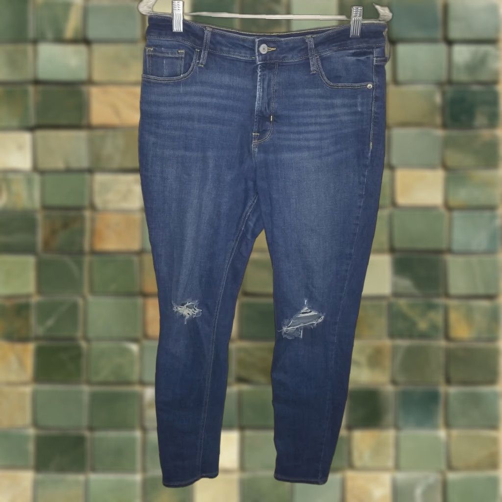 Old Navy Old Navy Rockstar Womens Distressed High Rise Super Skinny Blue Jeans Size 10 Size 32" / US 10 / IT 46 - 1 Thumbnail