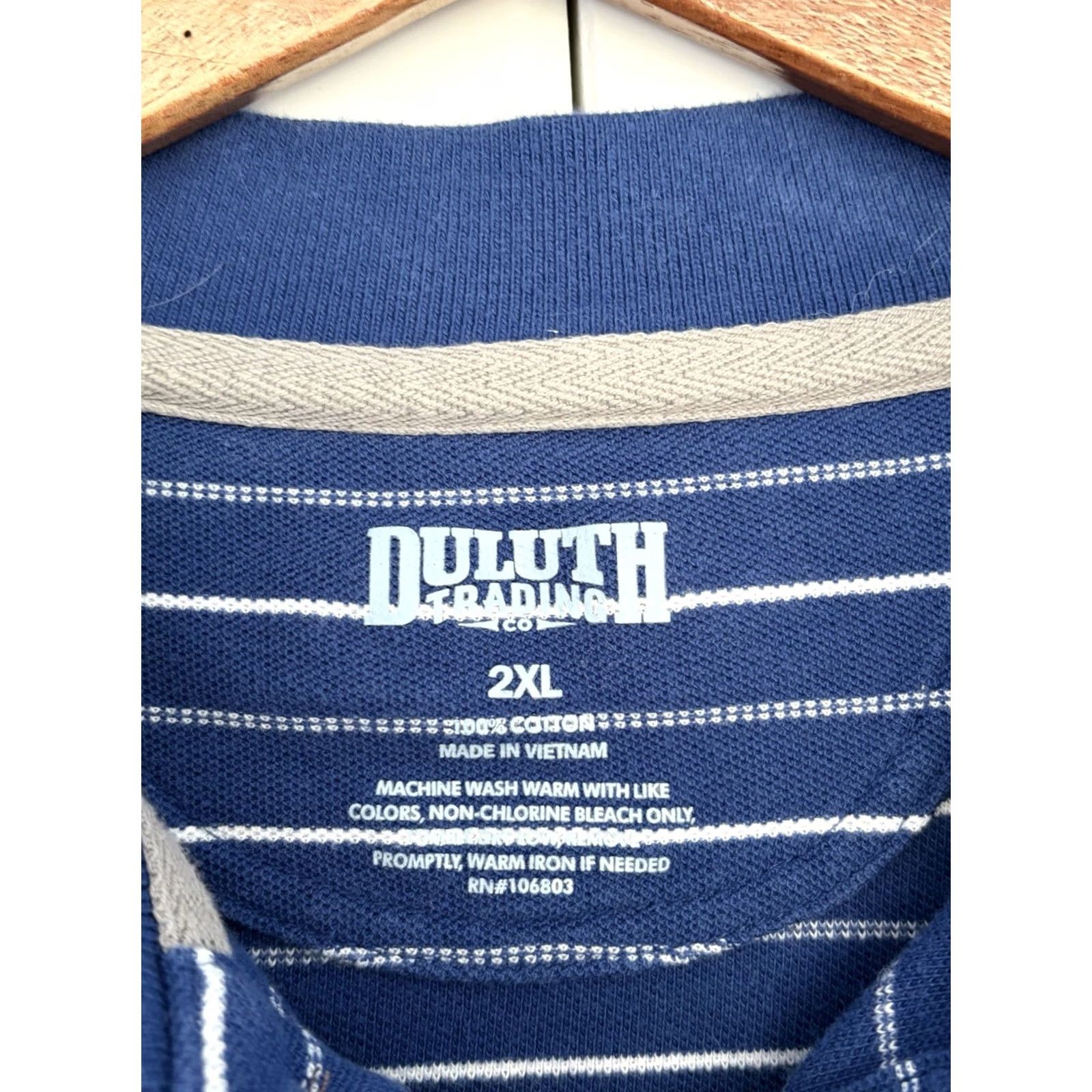 Vintage Duluth Polo Shirt Men 2XL Striped Blue Short Sleeve Collared Size US XXL / EU 58 / 5 - 3 Thumbnail
