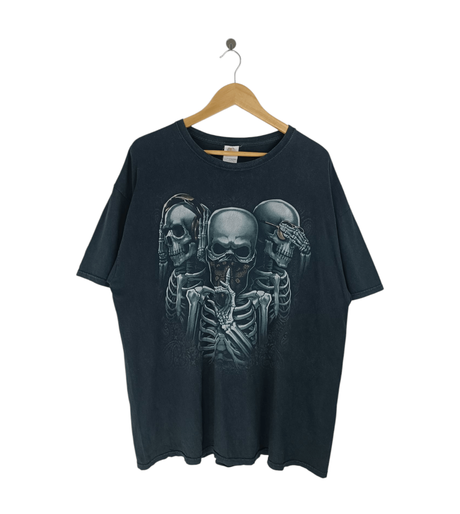 Vintage VINTAGE Y2K SEE NO EVIL SPEAK NO EVIL SKULL TEE VERY RARE Size US XL / EU 56 / 4 - 1 Thumbnail