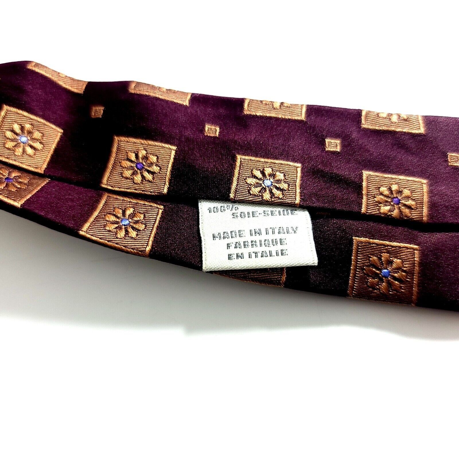Joseph Abboud Joseph Abboud Woven Maroon Red Tan Floral Geometric Wide Sil Size ONE SIZE - 4 Thumbnail