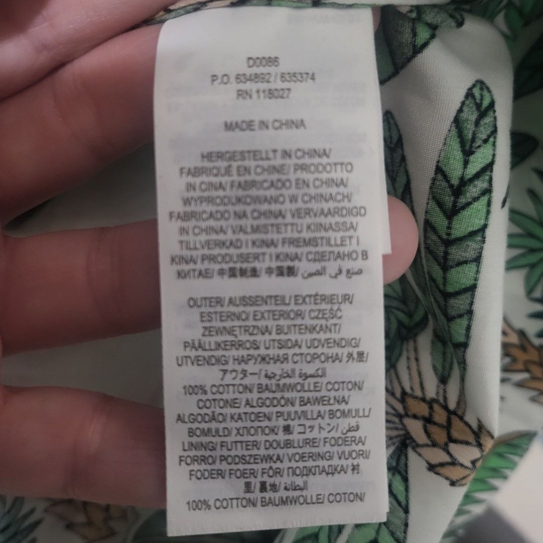 Boden Boden Smocked Waist Mini Dress White/Green Palm Trees -16-18 Size XXL / US 16-18 / IT 52-54 - 5 Thumbnail