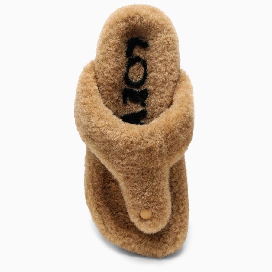 Loewe o1d2blof0824 Sheepskin Sandal in Brown Size US 10 / IT 40 - 3 Thumbnail