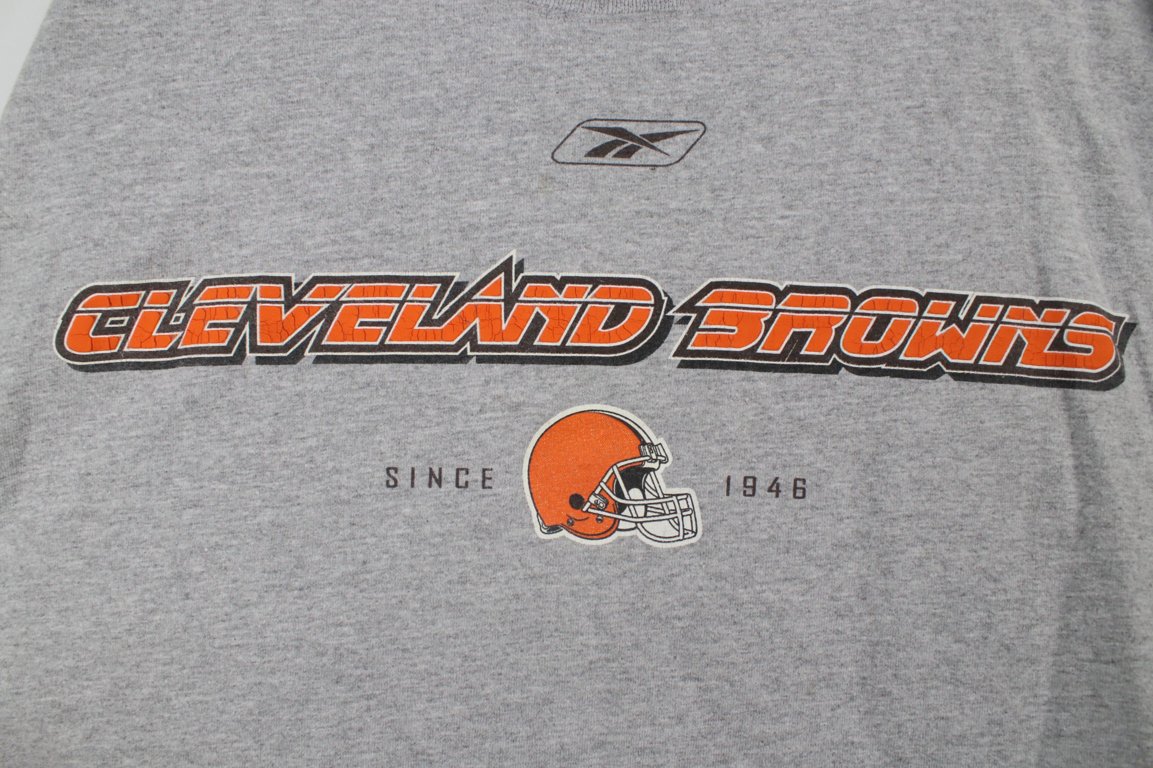 Reebok × Vintage Vintage Reebok Cleveland Football T-Shirt Heather Gray Size US L / EU 52-54 / 3 - 4 Thumbnail
