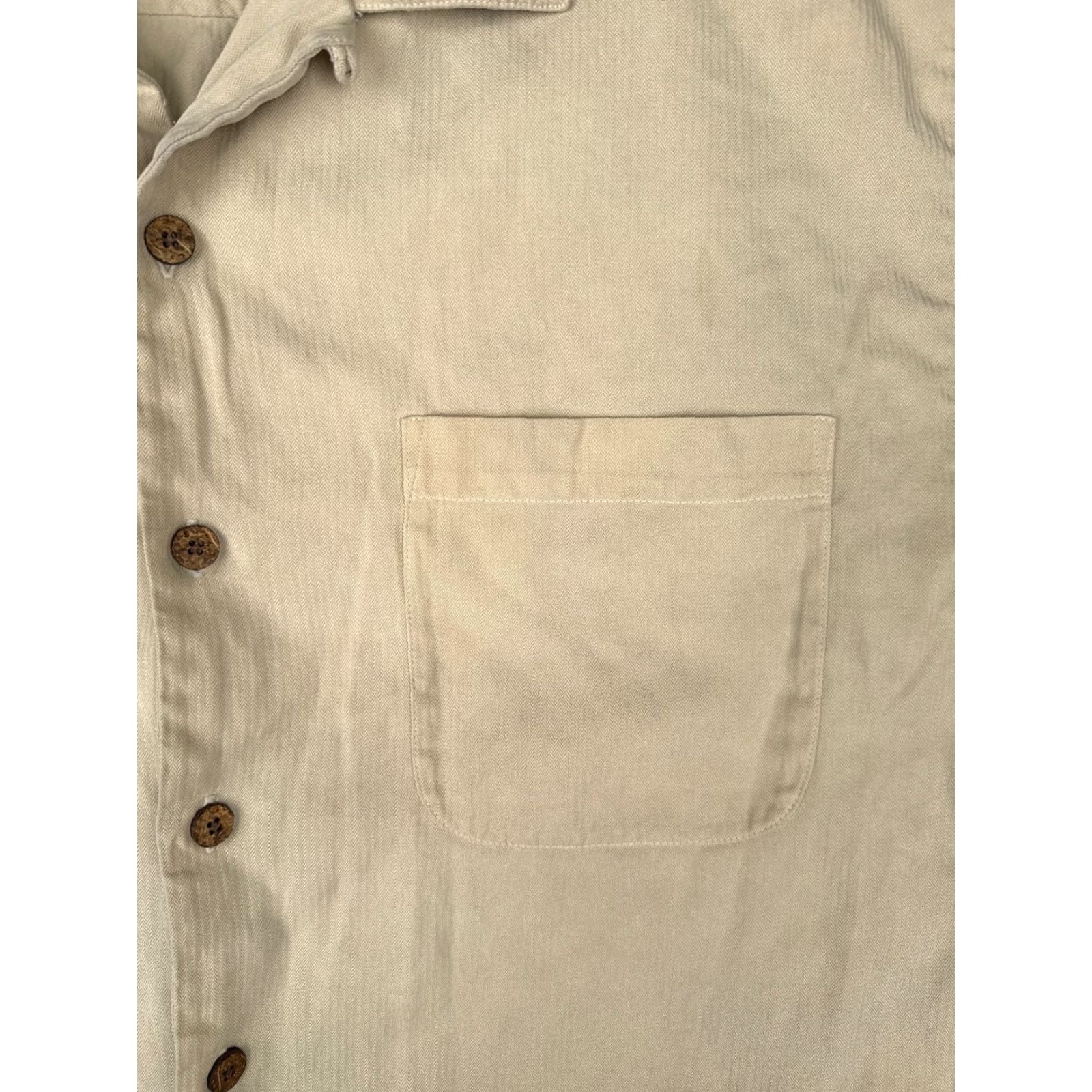 Tommy Bahama Tommy Bahama Shirt Men Medium Beige Silk Blend Hawaiian Wood Button Up Size US M / EU 48-50 / 2 - 6 Thumbnail