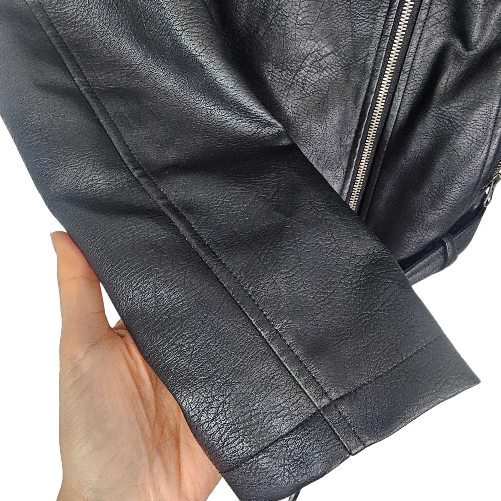 Modernica ModCloth Womens Faux Leather Biker Jacket S Moto Rockability Size S / US 4 / IT 40 - 5 Thumbnail