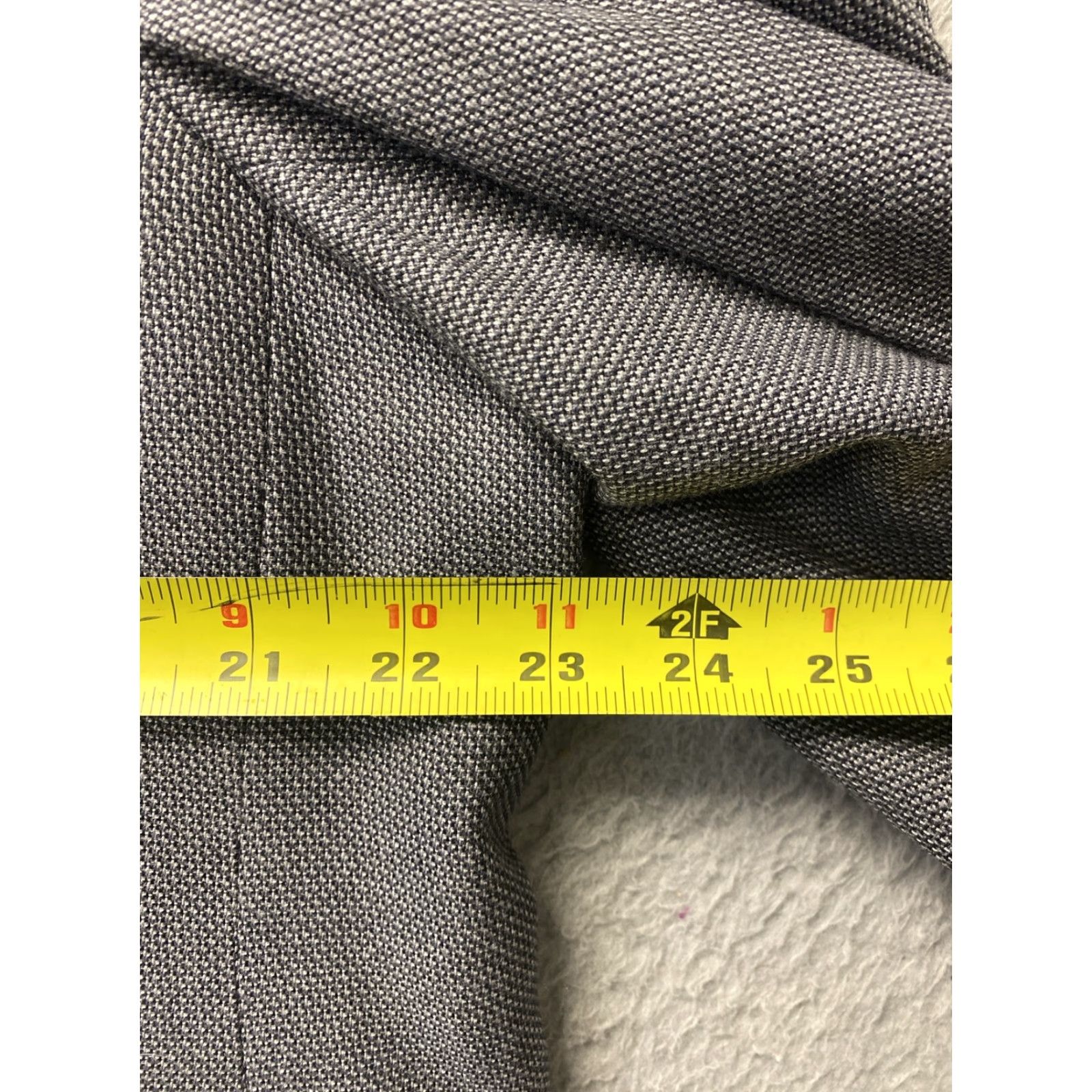 Michael Kors Michael Kors Blazer Mens 2 Button Gray Houndstooth Sport Coat Long 46L Regular Notch Lapel Mens Size 46R - 4 Thumbnail