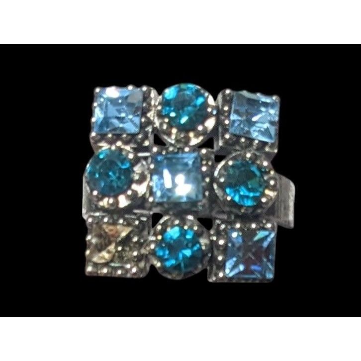 Other Vintage Blue And Silver Tone Signed Adjustable Statement Rin Size ONE SIZE - 10 Thumbnail