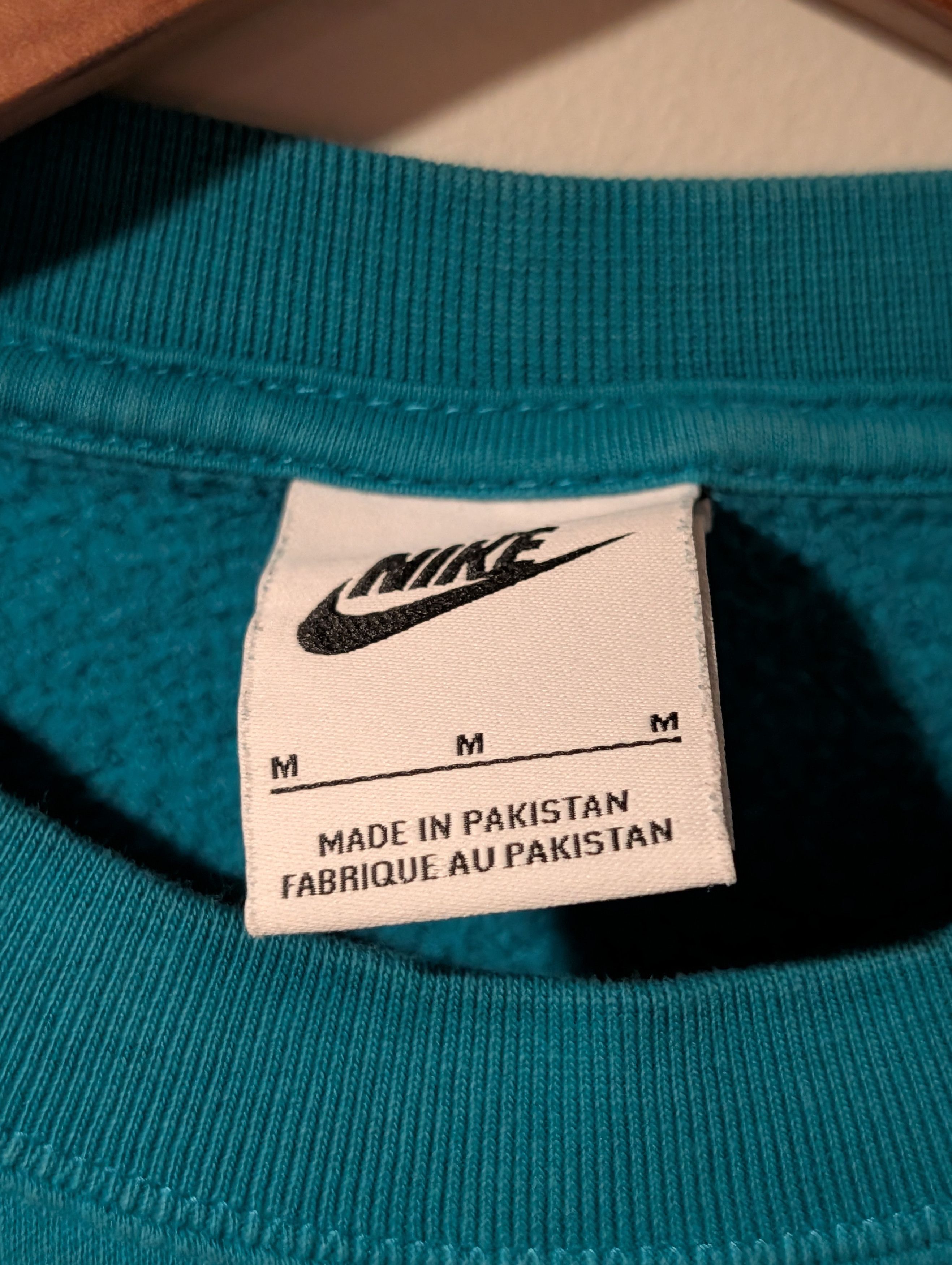 Nike VTG Nike Center Swoosh Pullover Sweatshirt Teal Boxy Crop Size M / US 6-8 / IT 42-44 - 2 Thumbnail