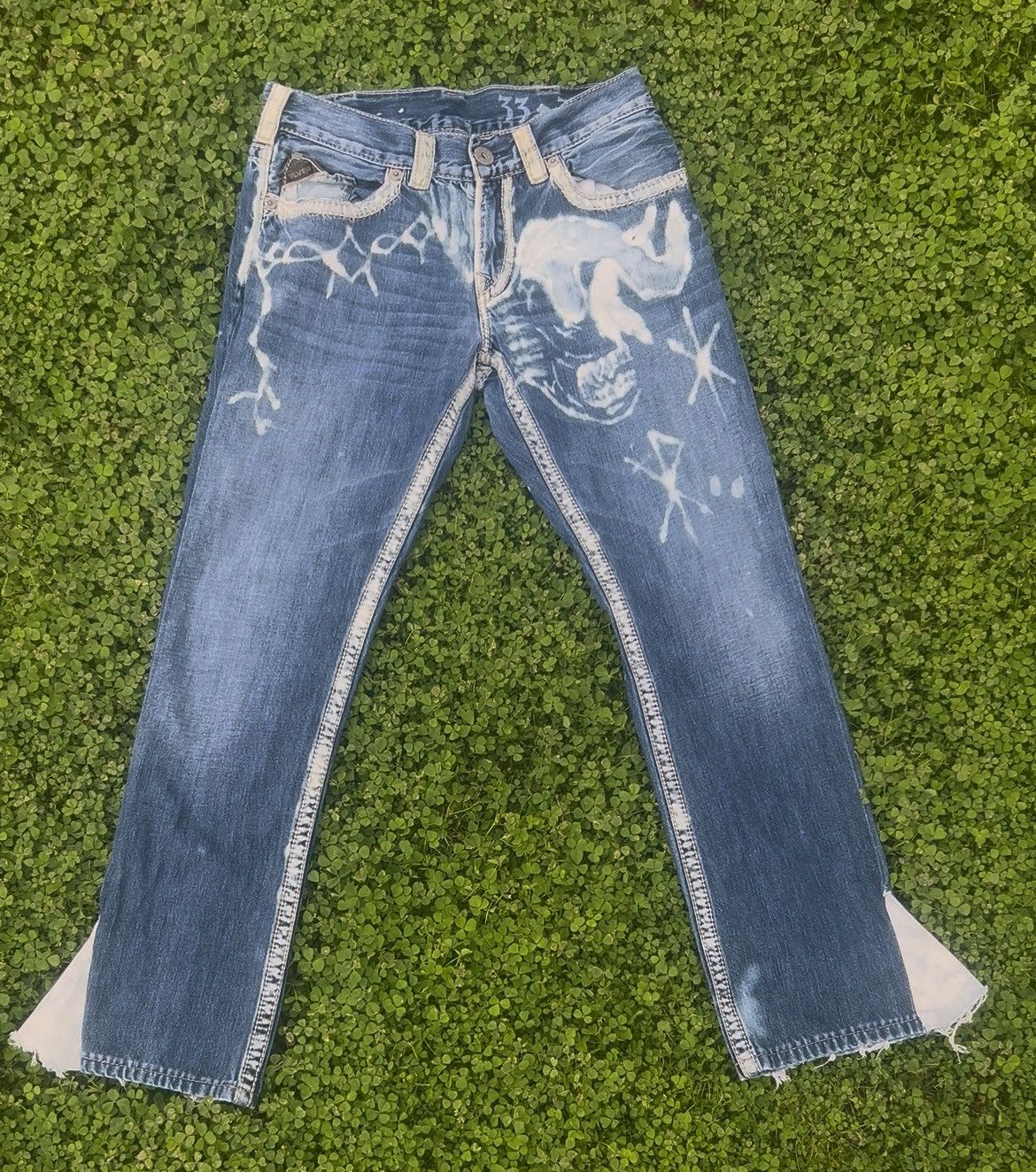Other Bleached painted blue jeans Size US 32 / EU 48 - 5 Thumbnail