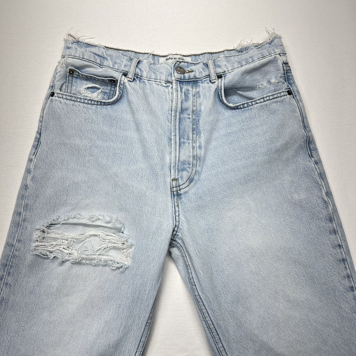 Reformation Reformation Jeans Blue Cynthia High Rise Relaxed Denim Rip Size 29" - 7 Thumbnail