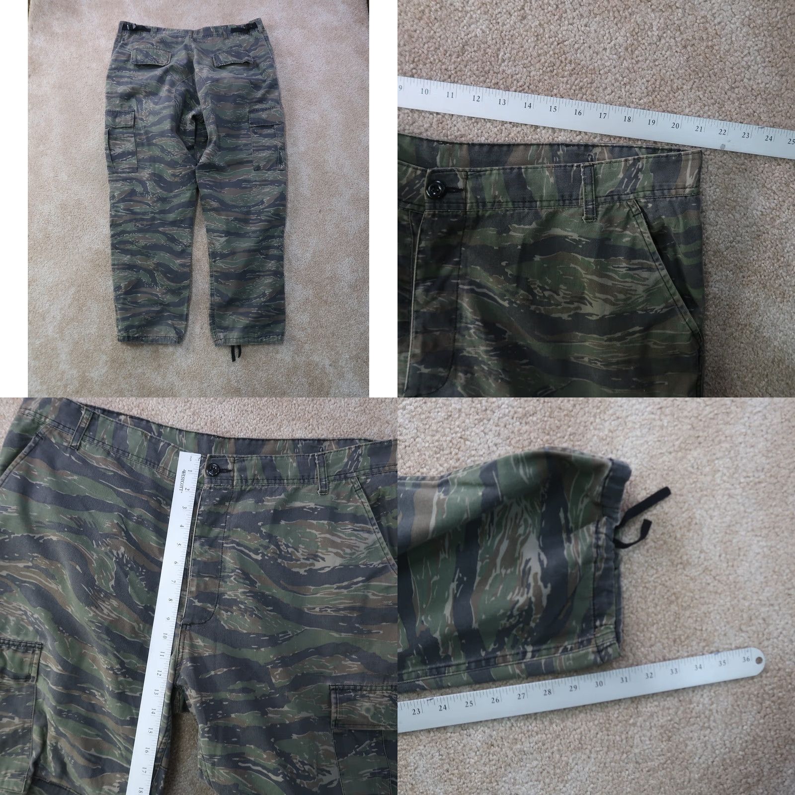 Rothco VINTAGE Rothco Cargo Pants Camouflage Green 42x31 XL 90s Army USA Mens Baggy Trousers Size US 42 / EU 58 - 8 Thumbnail