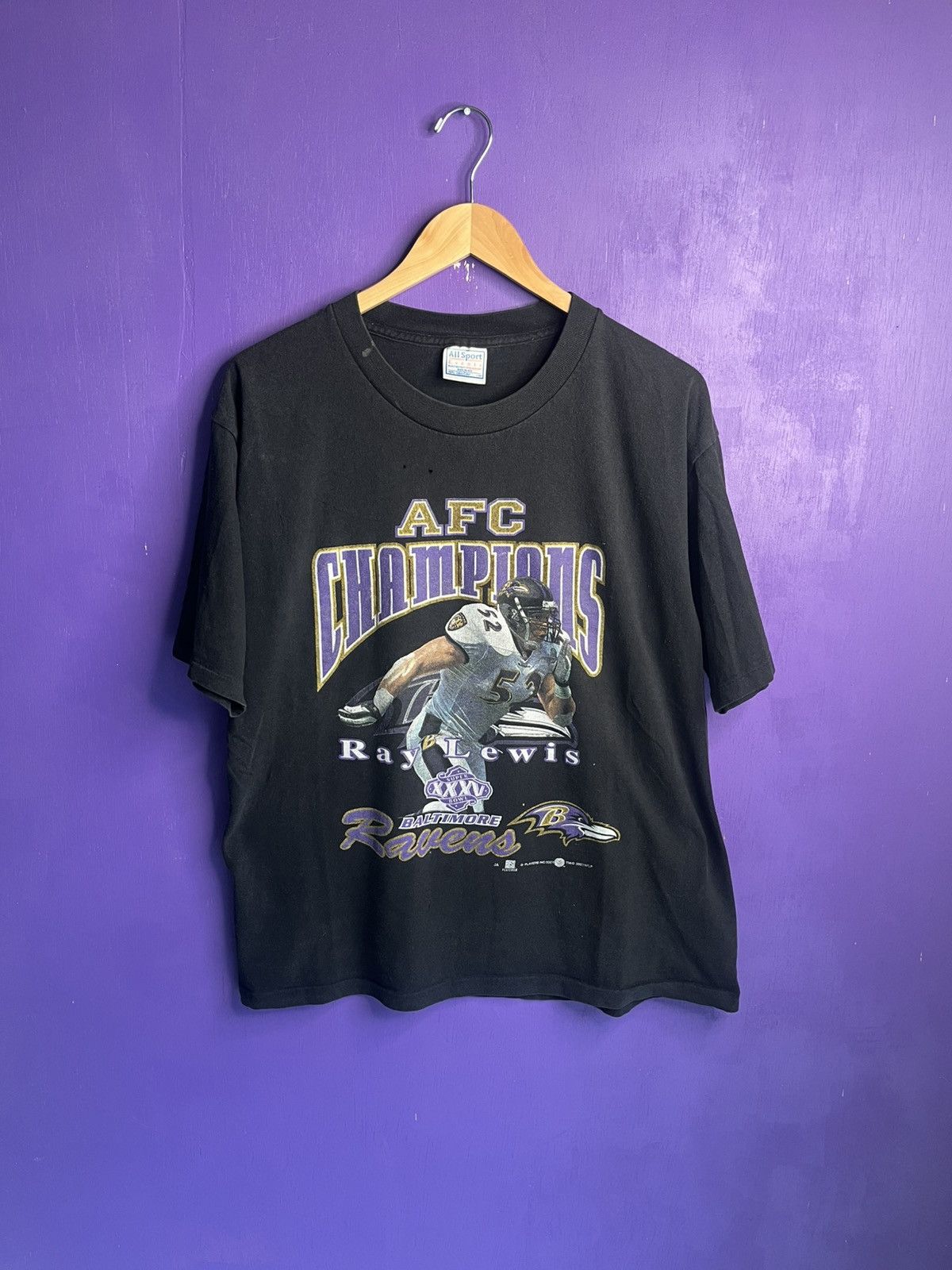 NFL × Vintage Vintage 2001 Ravens Ray Lewis AFC champs player tee Size US L / EU 52-54 / 3 - 1 Thumbnail