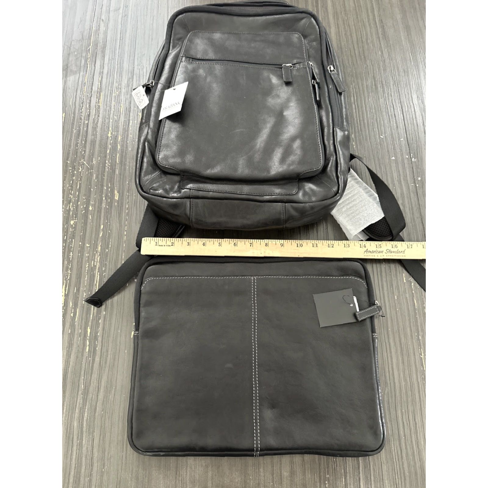 Jos. A. Bank JOS. A. BANK Brown Leather Commuter Laptop Backpack Large Business Unisex Size ONE SIZE - 4 Thumbnail