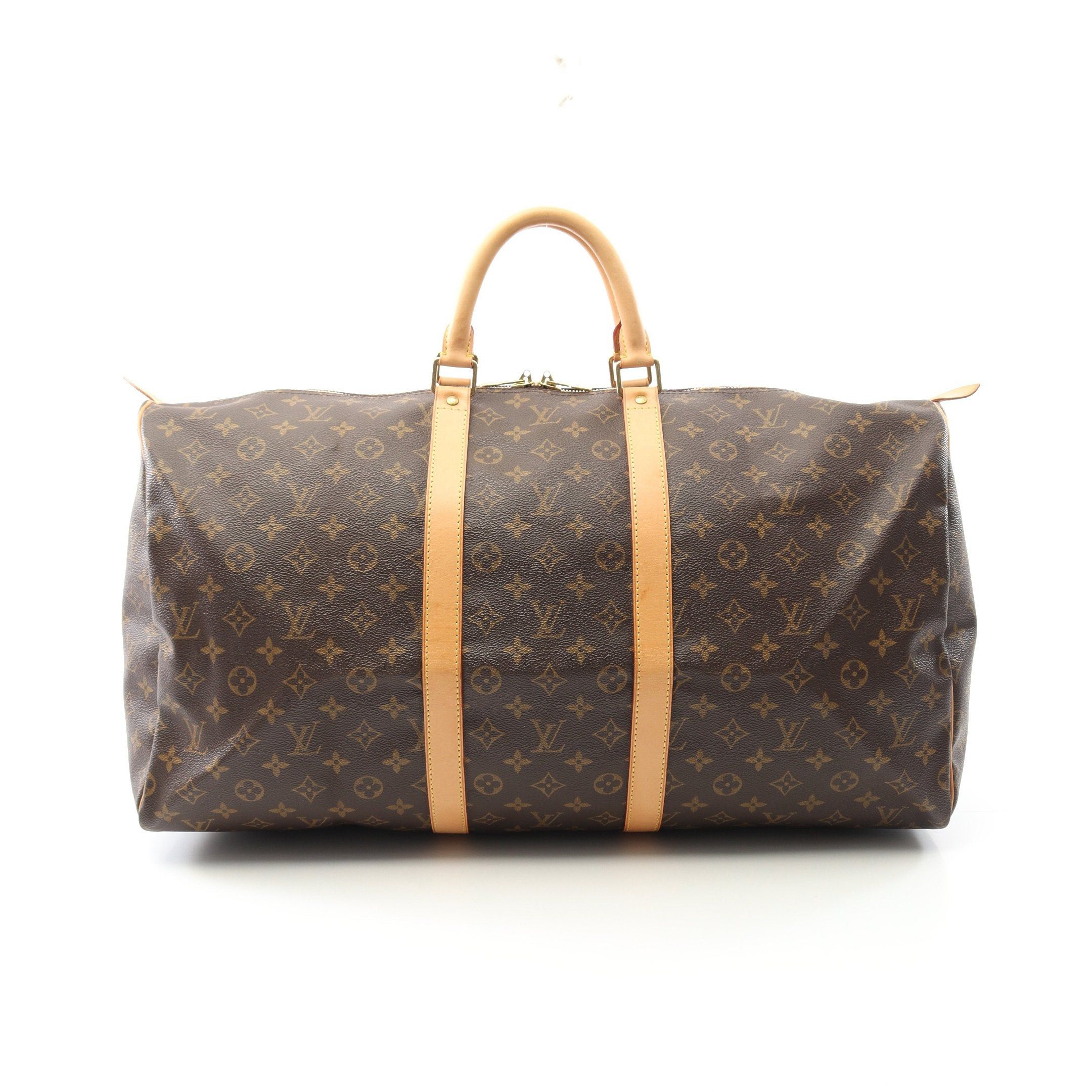 Louis Vuitton Louis Vuitton Keepall 55 Monogram Boston Bag Leather Brown Size ONE SIZE - 1 Thumbnail