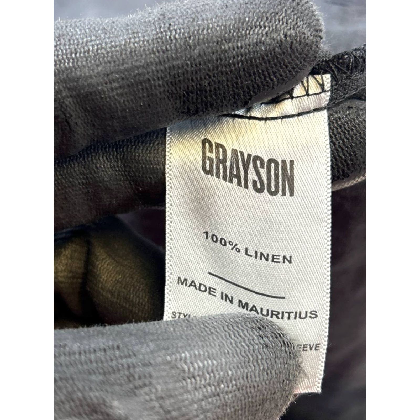 Vintage VINTAGE Grayson Women's Shirt Dress Large Black Linen Summer Casual Shirt Dress Womens Large Black Linen Size L / US 10 / IT 46 - 4 Thumbnail