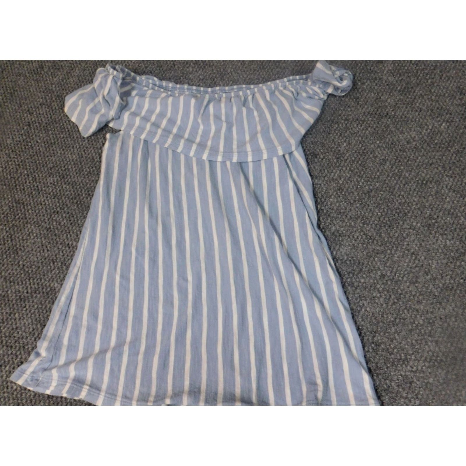 Old Navy Old Navy Womens Blouse L Blue Striped Crew Neck Pullover Dolman Sleeve Cotton Casual Regular Stretch Size L / US 10 / IT 46 - 3 Thumbnail