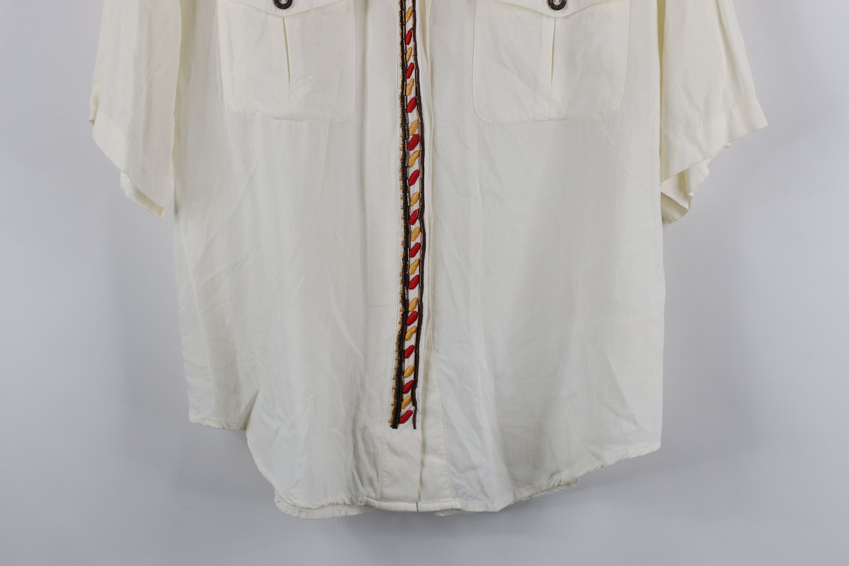 Vintage Vintage 90s Streetwear Beaded Military Style Button Shirt Size M / US 6-8 / IT 42-44 - 3 Thumbnail
