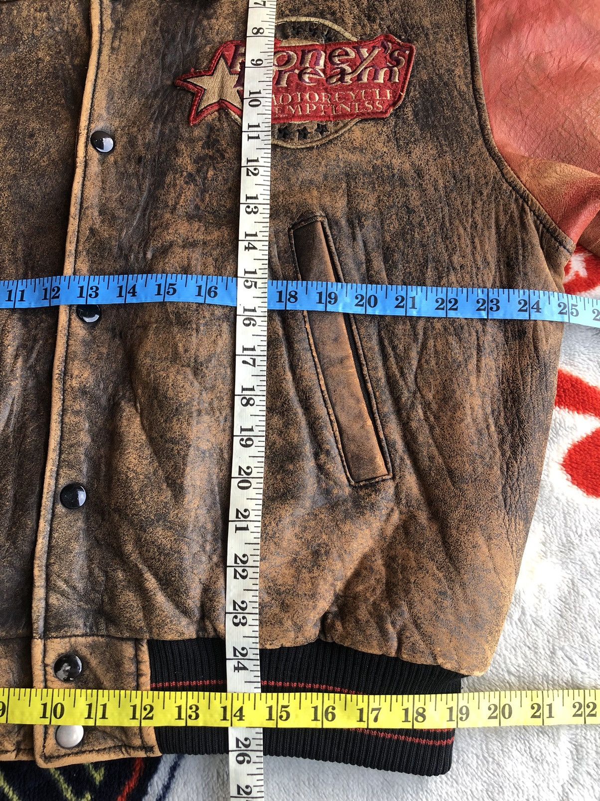 Leather Vintage Honey’s Dream Motorcycles Leather Distressed Jacket Size US L / EU 52-54 / 3 - 9 Thumbnail