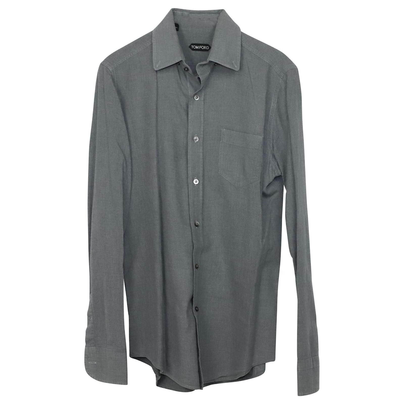 image of Tom Ford O1W1Db10124 Shirt In Grey, Men's (Size XL)