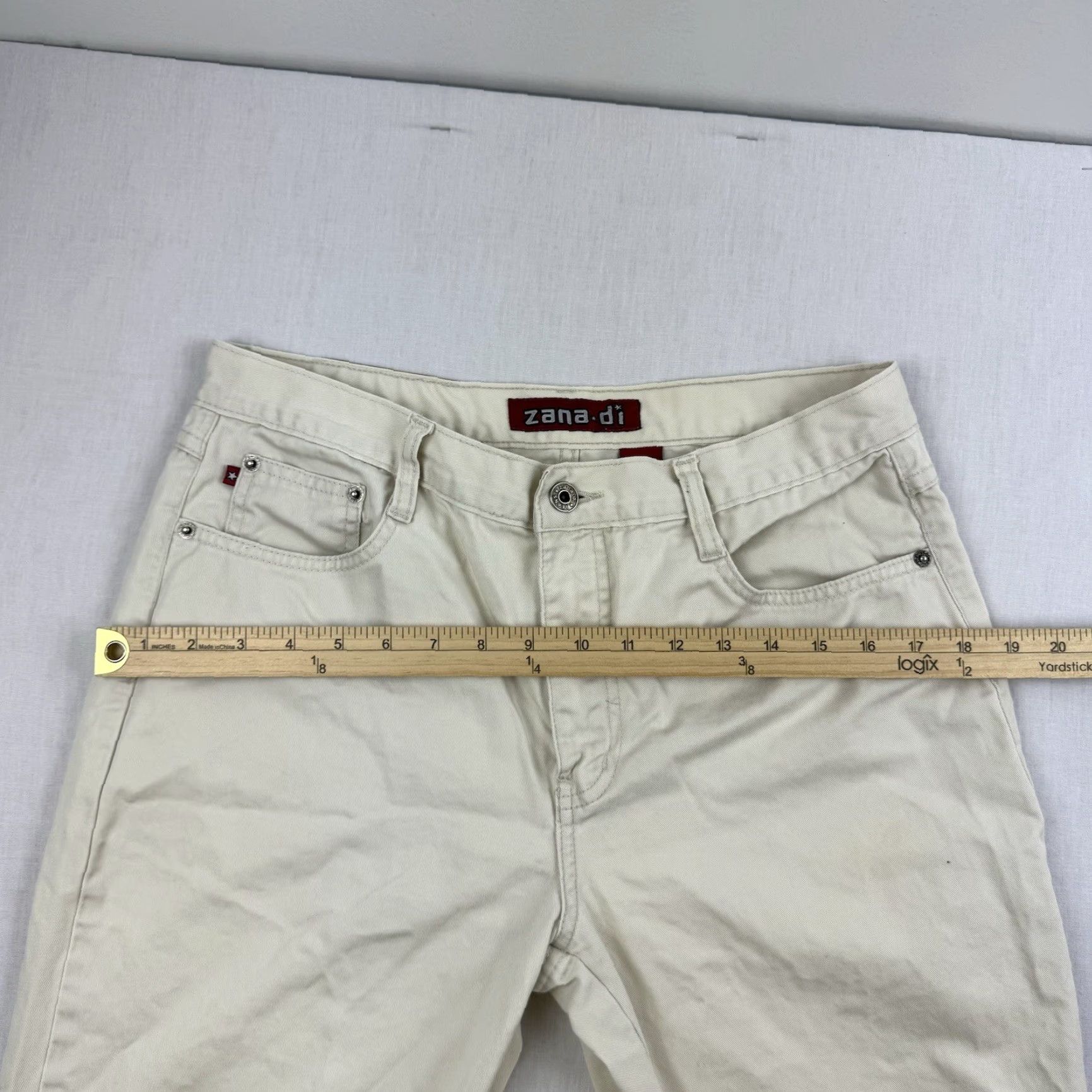 Vintage VINTAGE Zana Di Jeans Womens 9 Cream Flare Y2K Punk Grunge Cute Mall Core 2000s Size 30" / US 8 / IT 44 - 7 Thumbnail