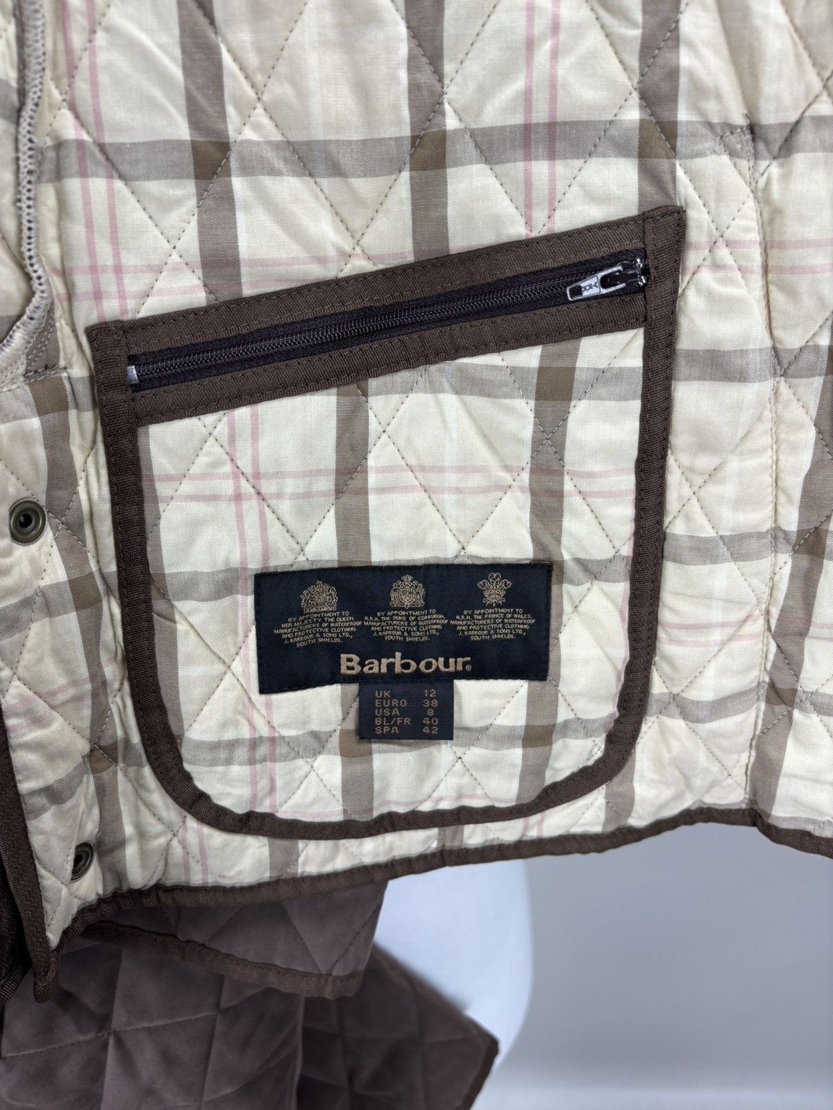 Barbour Womens quilted jacket Barbour Size 38 Color Brown Size XS / US 0-2 / IT 36-38 - 11 Thumbnail