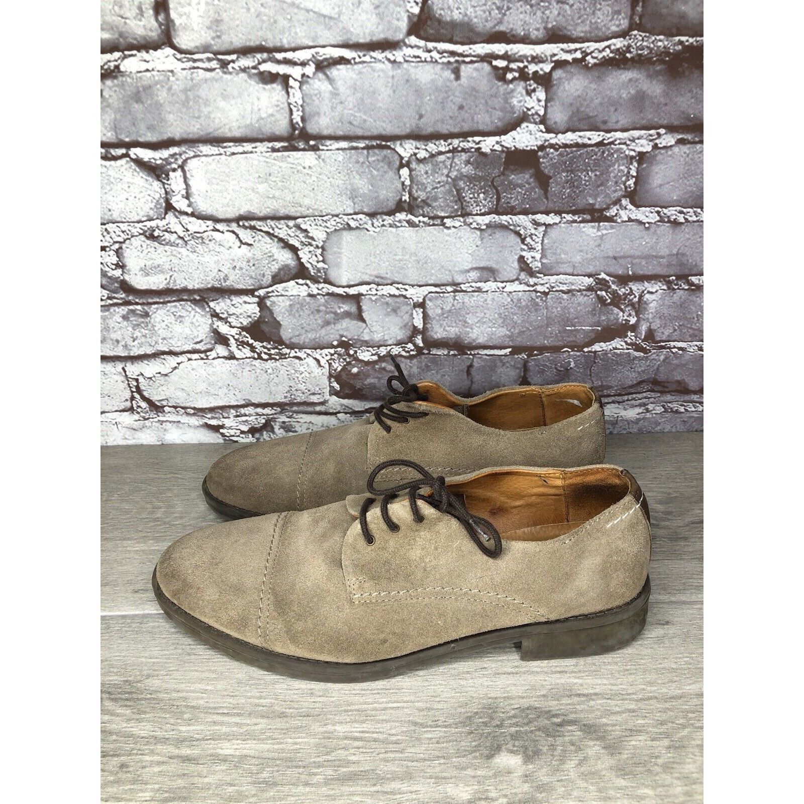 Other Experience Taupe Suede Leather Oxfords Cap Toe Casual Shoes Size US 9 / EU 42 - 10 Thumbnail