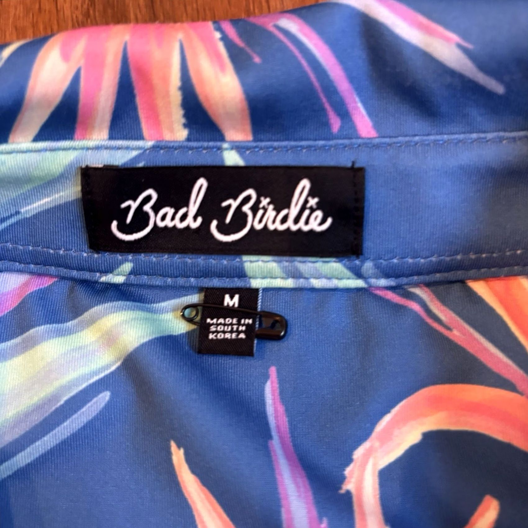 Vintage Blue Pink Tropical Floral Polo Shirt Mens Regular sz M Size US M / EU 48-50 / 2 - 5 Thumbnail