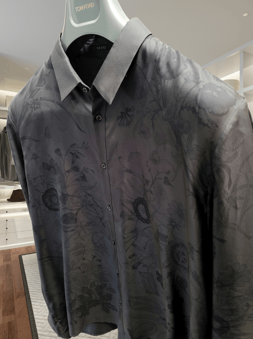 Gucci $1750 Gucci Dark Green Silk Floral Shirt Size US L / EU 52-54 / 3 - 6 Thumbnail