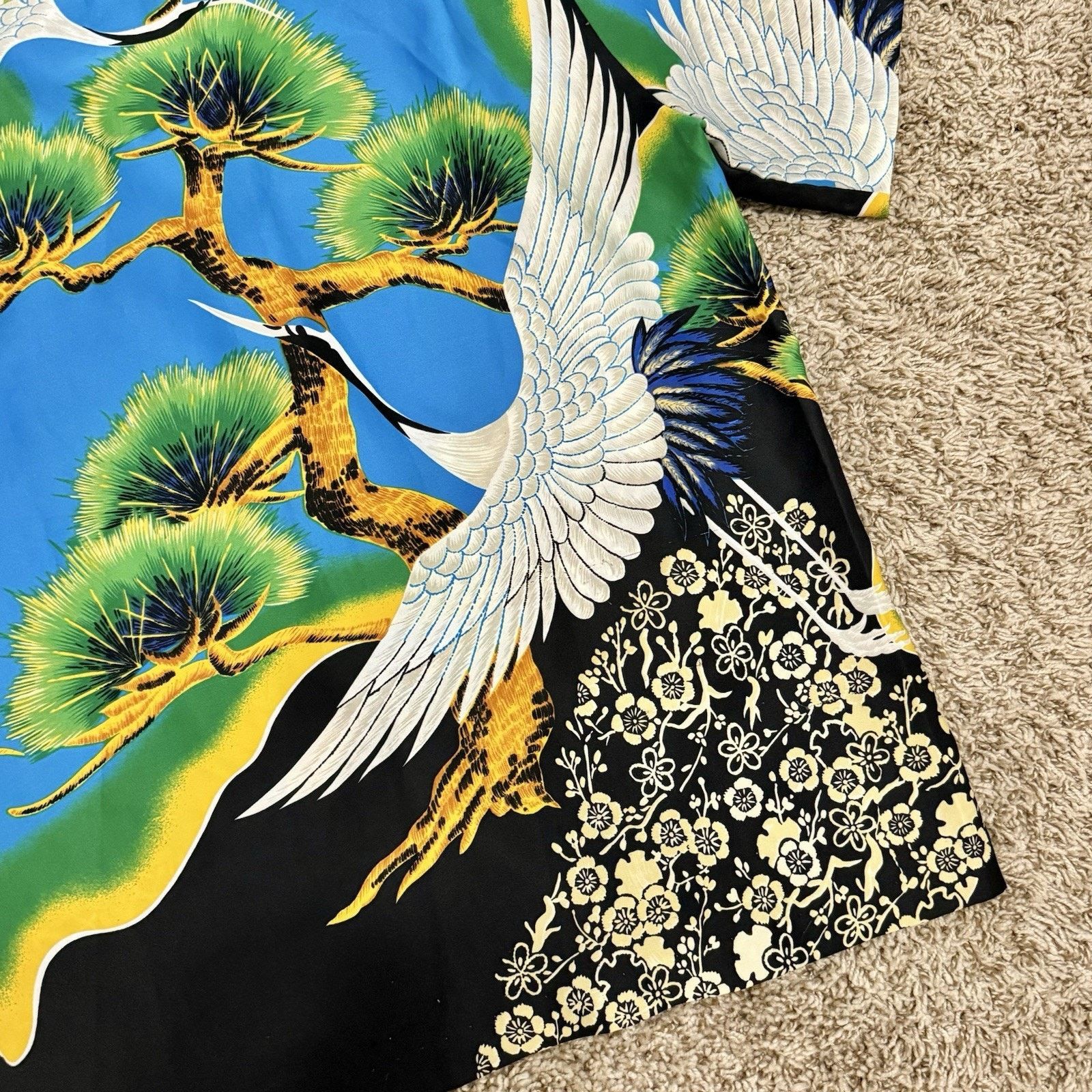 Sears × Vintage Vintage 70’s Hawaiian Japanese Cranes Button Up Camp Shirt Size US L / EU 52-54 / 3 - 8 Thumbnail