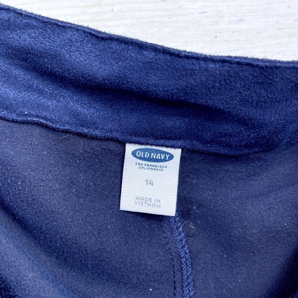 Old Navy Old Navy Faux Suede Snap Button Skirt Blue High Waist 14 Size 36" / US 14 / IT 50 - 4 Thumbnail