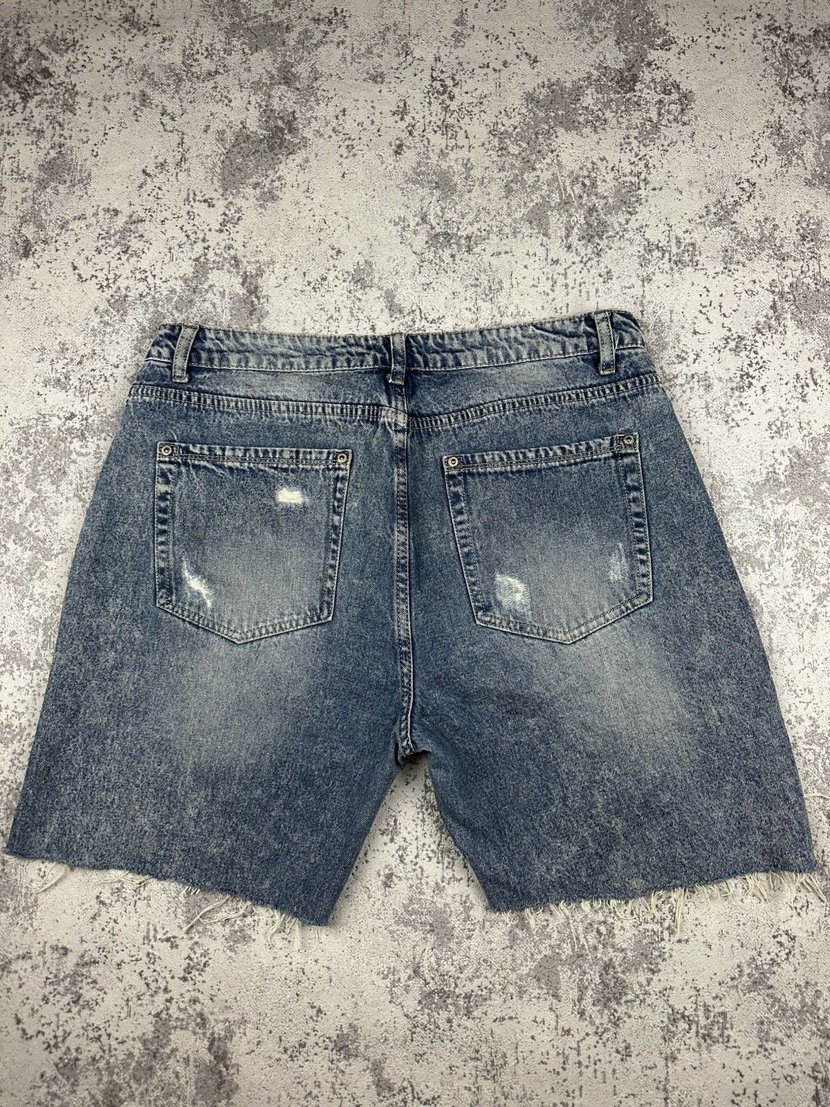 Japanese Brand Jeans Shorts Vintage Kiss Pink Ripped Size US 34 / EU 50 - 2 Thumbnail